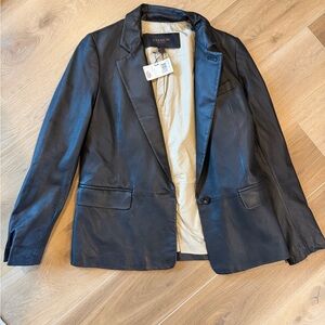 Coach Black Stevie Leather Blazer
